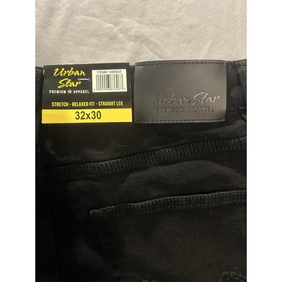 NEW Urban Star Men’s Stretch Jeans – 32x30 – Black – Relaxed Fit Straight Leg - Picture 4 of 5